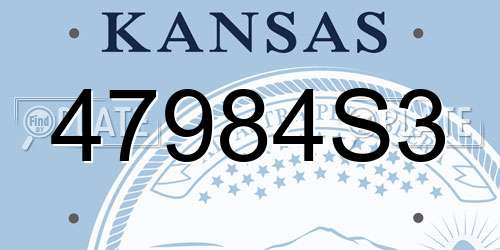 47984S3 Kansas License Plate