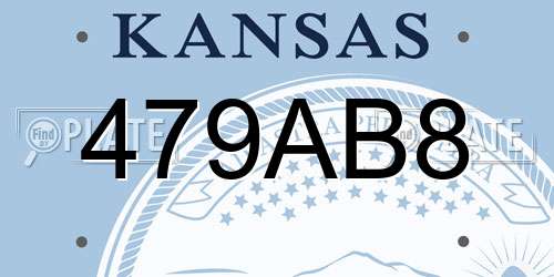479AB8 Kansas License Plate