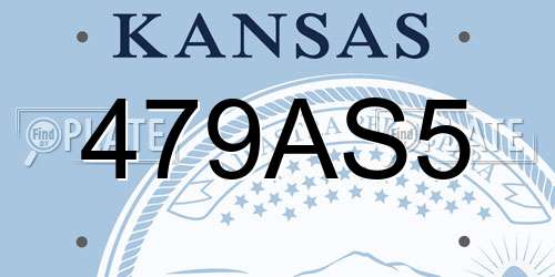 479AS5 Kansas License Plate