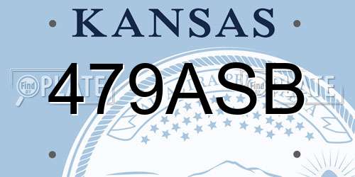 479ASB Kansas License Plate