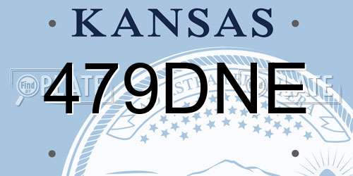 479DNE Kansas License Plate