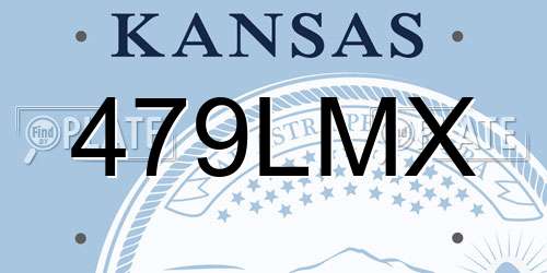 479LMX Kansas License Plate