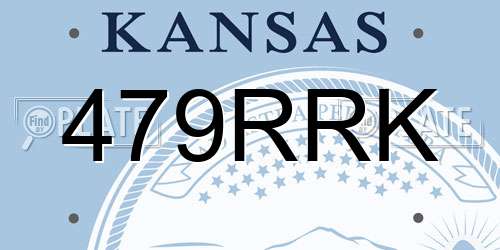 479RRK Kansas License Plate