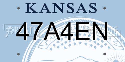 47A4EN Kansas License Plate