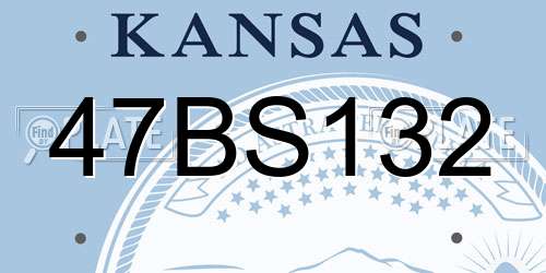 47BS132 Kansas License Plate