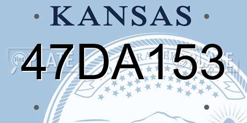 47DA153 Kansas License Plate
