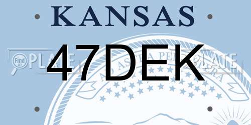 47DEK Kansas License Plate