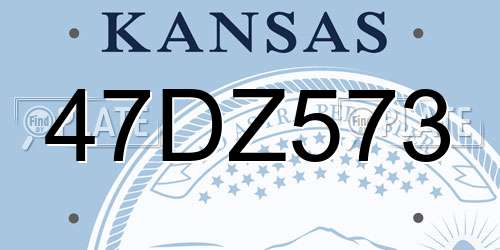 47DZ573 Kansas License Plate