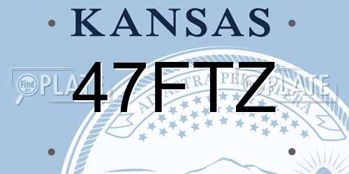 47FTZ Kansas License Plate