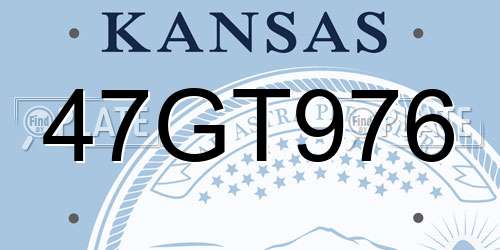 47GT976 Kansas License Plate