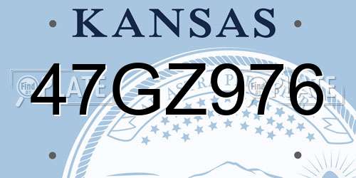 47GZ976 Kansas License Plate