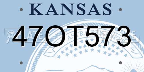 47OT573 Kansas License Plate