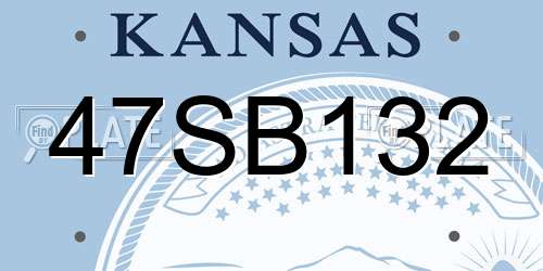 47SB132 Kansas License Plate
