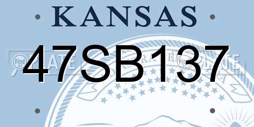 47SB137 Kansas License Plate