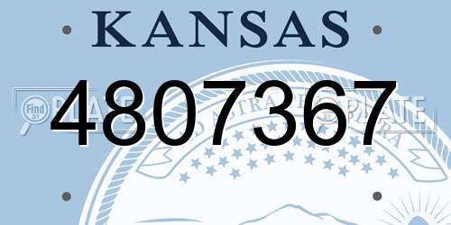 4807367 Kansas License Plate