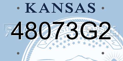 48073G2 Kansas License Plate
