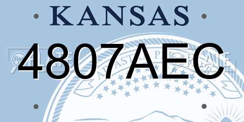4807AEC Kansas License Plate