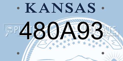 480A93 Kansas License Plate