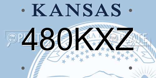 480KXZ Kansas License Plate