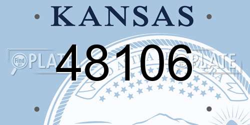 48106 Kansas License Plate