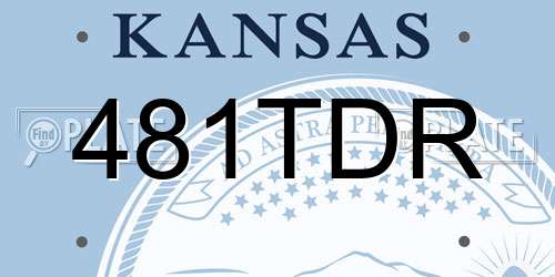 481TDR Kansas License Plate