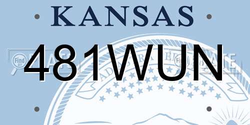 481WUN Kansas License Plate