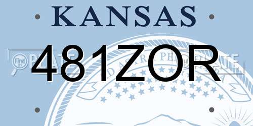 481ZOR Kansas License Plate