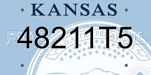 48211T5 Kansas License Plate