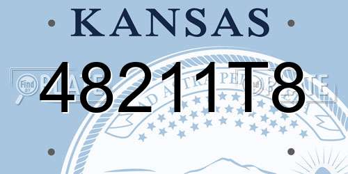 48211T8 Kansas License Plate