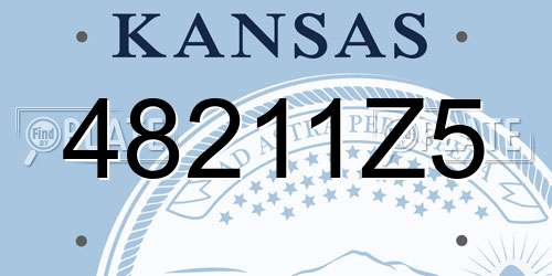 48211Z5 Kansas License Plate