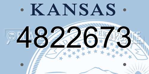 4822673 Kansas License Plate