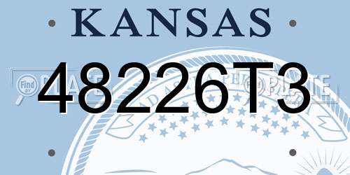 48226T3 Kansas License Plate
