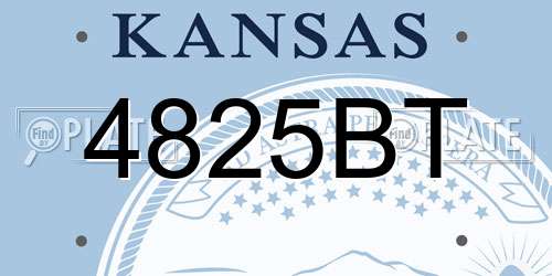 4825BT Kansas License Plate