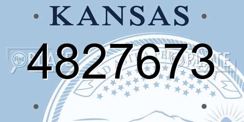4827673 Kansas License Plate