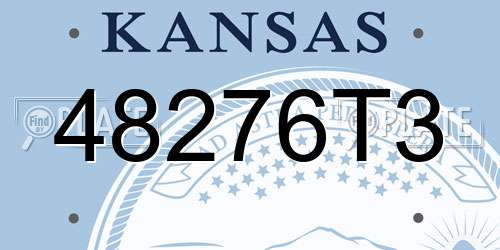 48276T3 Kansas License Plate