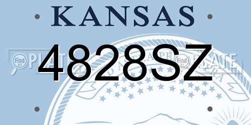 4828SZ Kansas License Plate