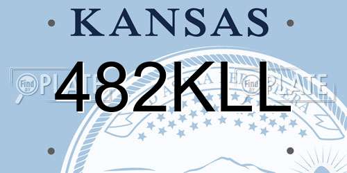 482KLL Kansas License Plate