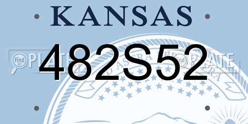 482S52 Kansas License Plate