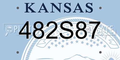 482S87 Kansas License Plate