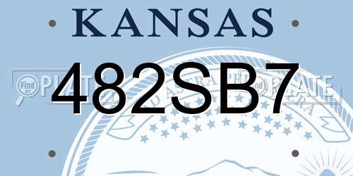 482SB7 Kansas License Plate