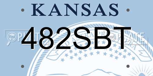 482SBT Kansas License Plate