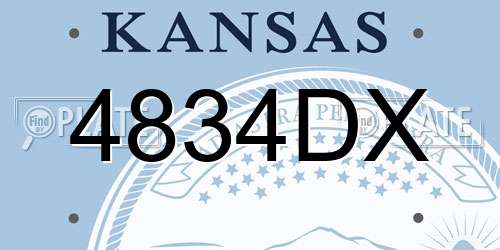 4834DX Kansas License Plate