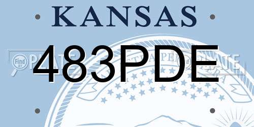 483PDE Kansas License Plate