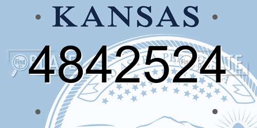 4842524 Kansas License Plate