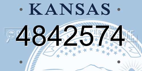 4842574 Kansas License Plate