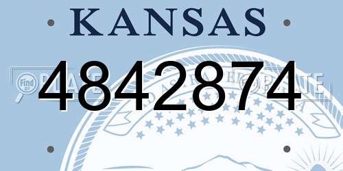 4842874 Kansas License Plate
