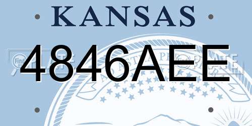 4846AEE Kansas License Plate