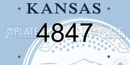 4847 Kansas License Plate