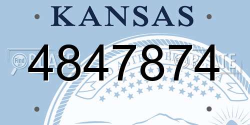 4847874 Kansas License Plate