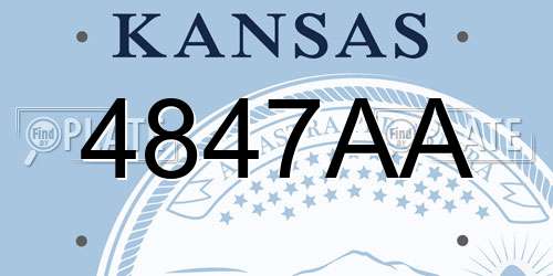 4847AA Kansas License Plate